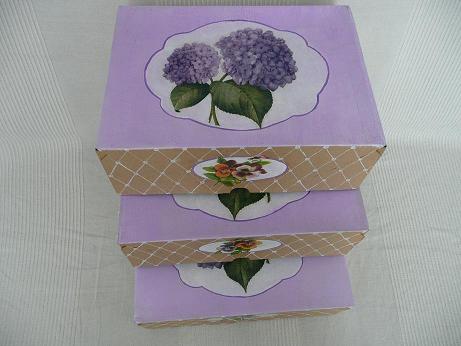 Second life of old boxes - pansies and hydrangeas